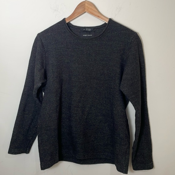 Wings and Horns Charcoal Wool/Cotton Sweater - Picture 1 of 6